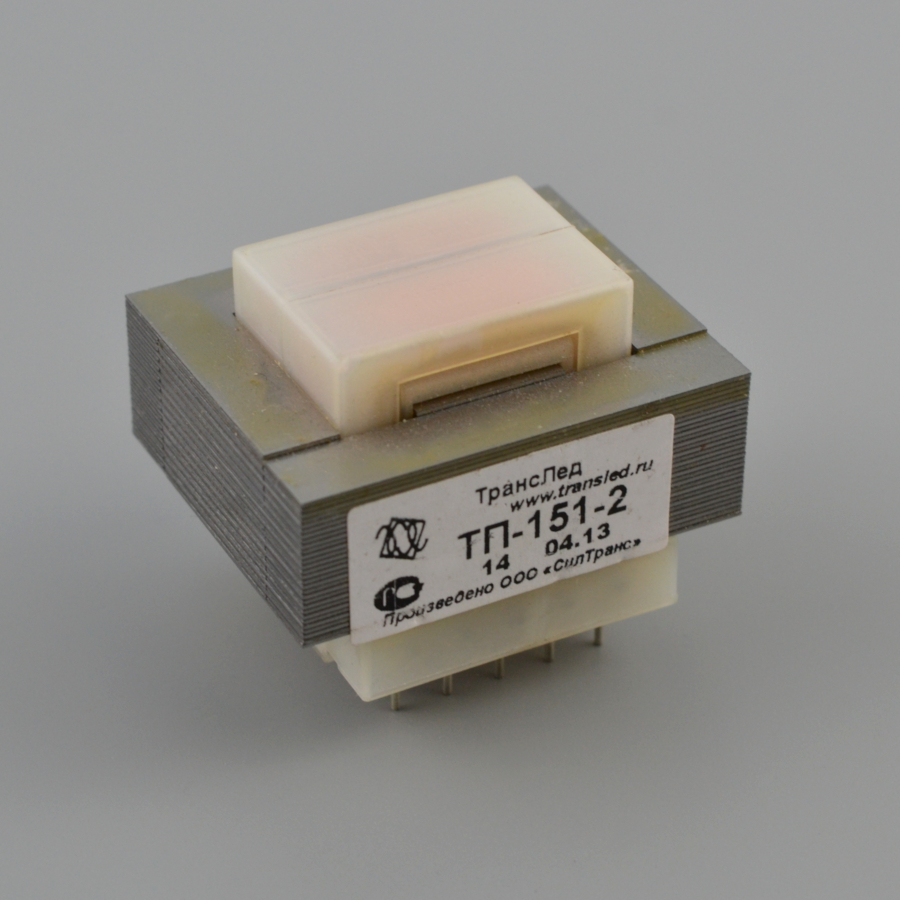 ТП-151-2 однофазный трансформатор напряжения, 220/6 В, 4,5 Вт, одна обмотка, 42х35,5х29,8 мм