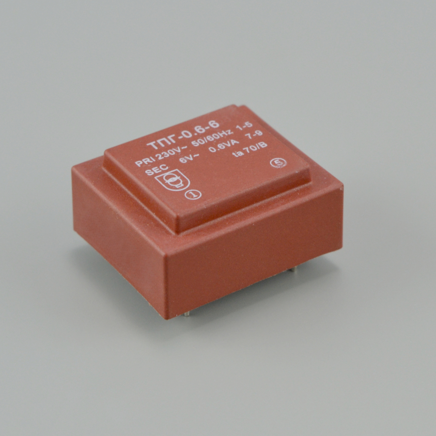 ТПГ-0,6-6 герметичный трансформатор 220/6 В, 0,6 Вт