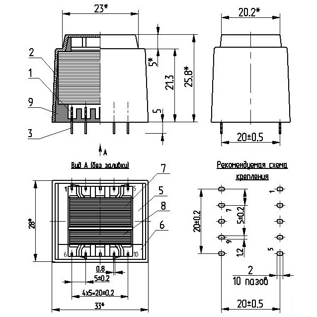 Размеры трансформаторов серии ТПГ-1